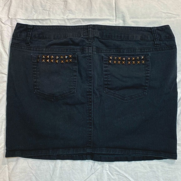 Torrid denim miniskirt studded punk black 14 goth - Picture 1 of 5